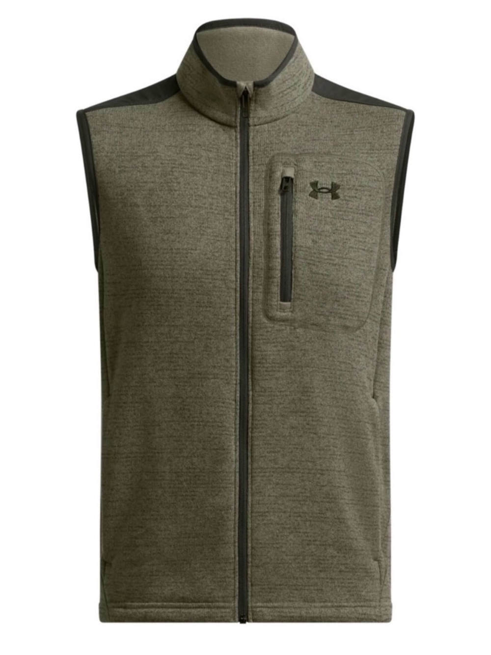 Under Armour Men's Olive Green Full-Zip Fleece Vest